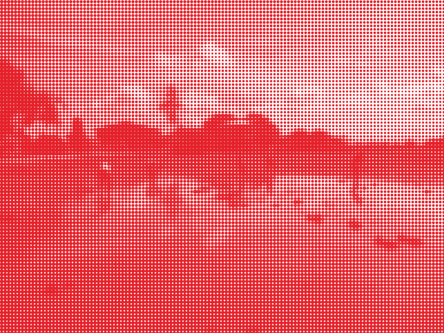 Halftone print of a paddy field
